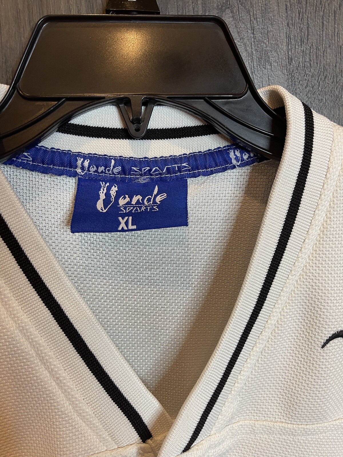 Vonde Sports Jersey Full Zip Adult XL White