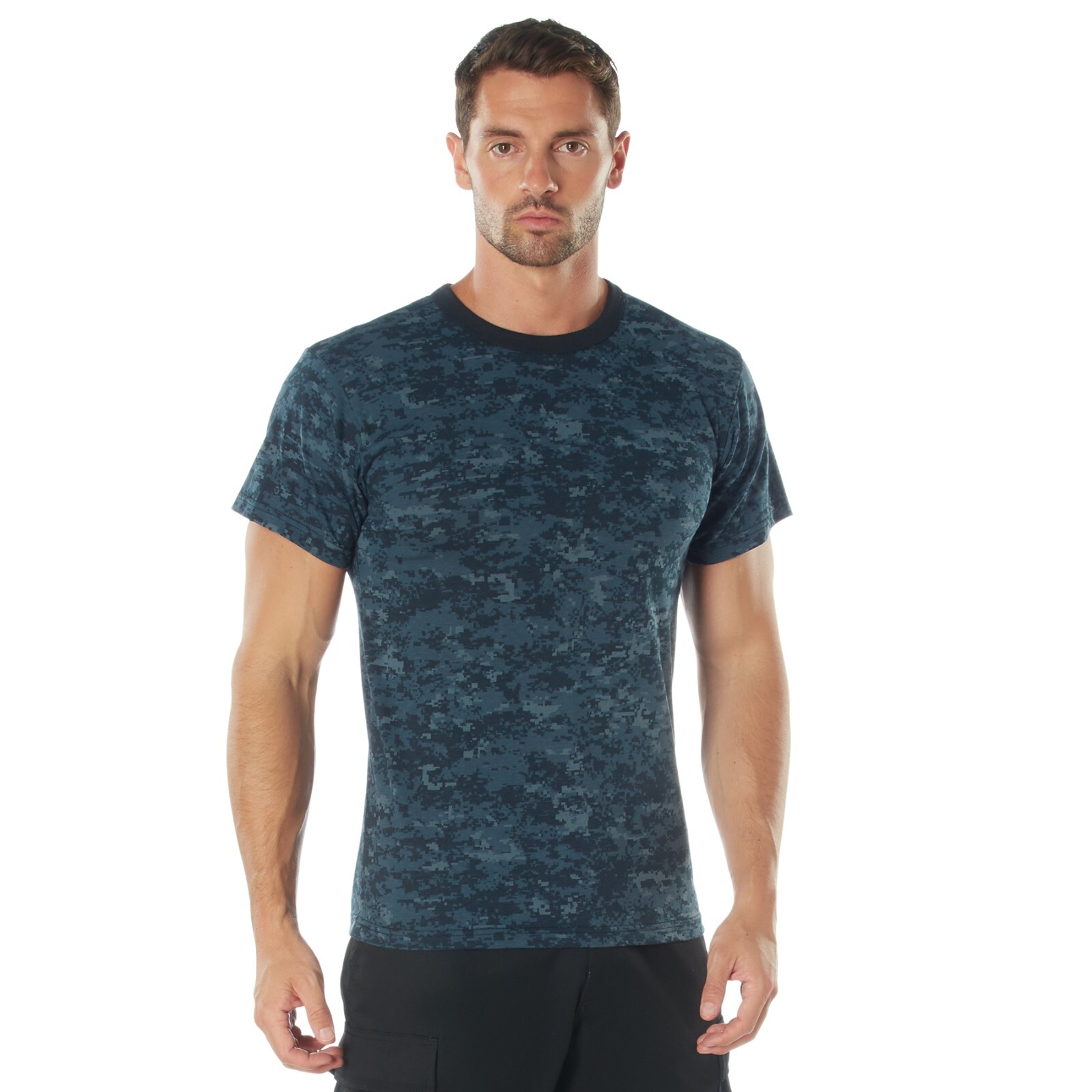 Men’s Midnight Blue Digital Camouflage Short Sleeve T-Shirt Rothco 88947