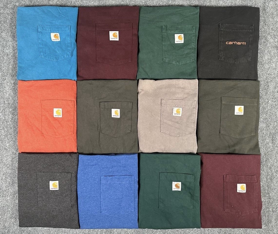 Carhartt Pocket Tee Bundle Lot of 12 Size XL Workwear T Shirts USA Mix