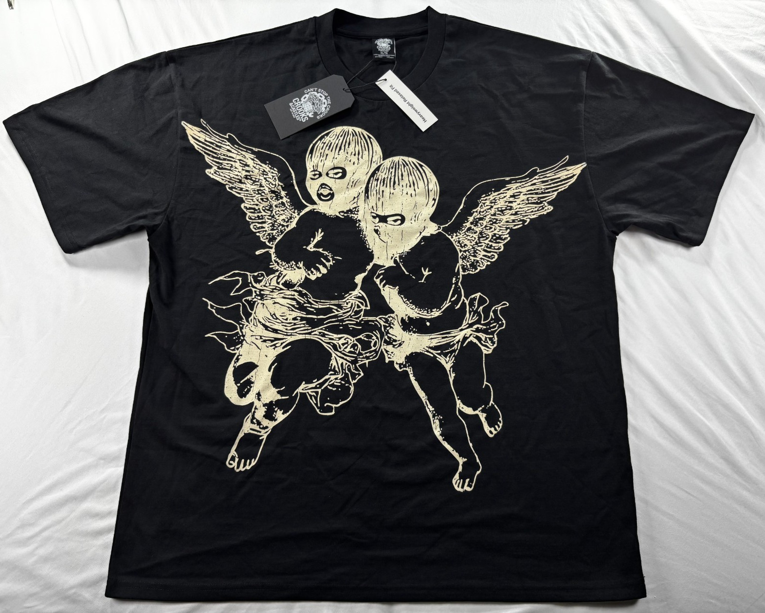 Crooks & Castles T Shirt Mens Sz XL “Trouble Makers” Angels NEW Double Sided