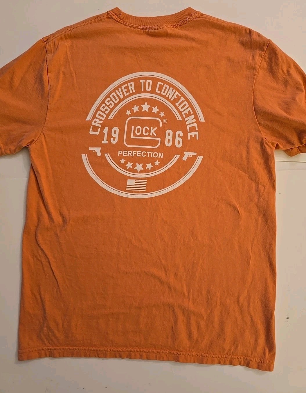 GLOCK Perfection 1986 T-Shirt Comfort Colors Peach Men’s Medium Crossover…