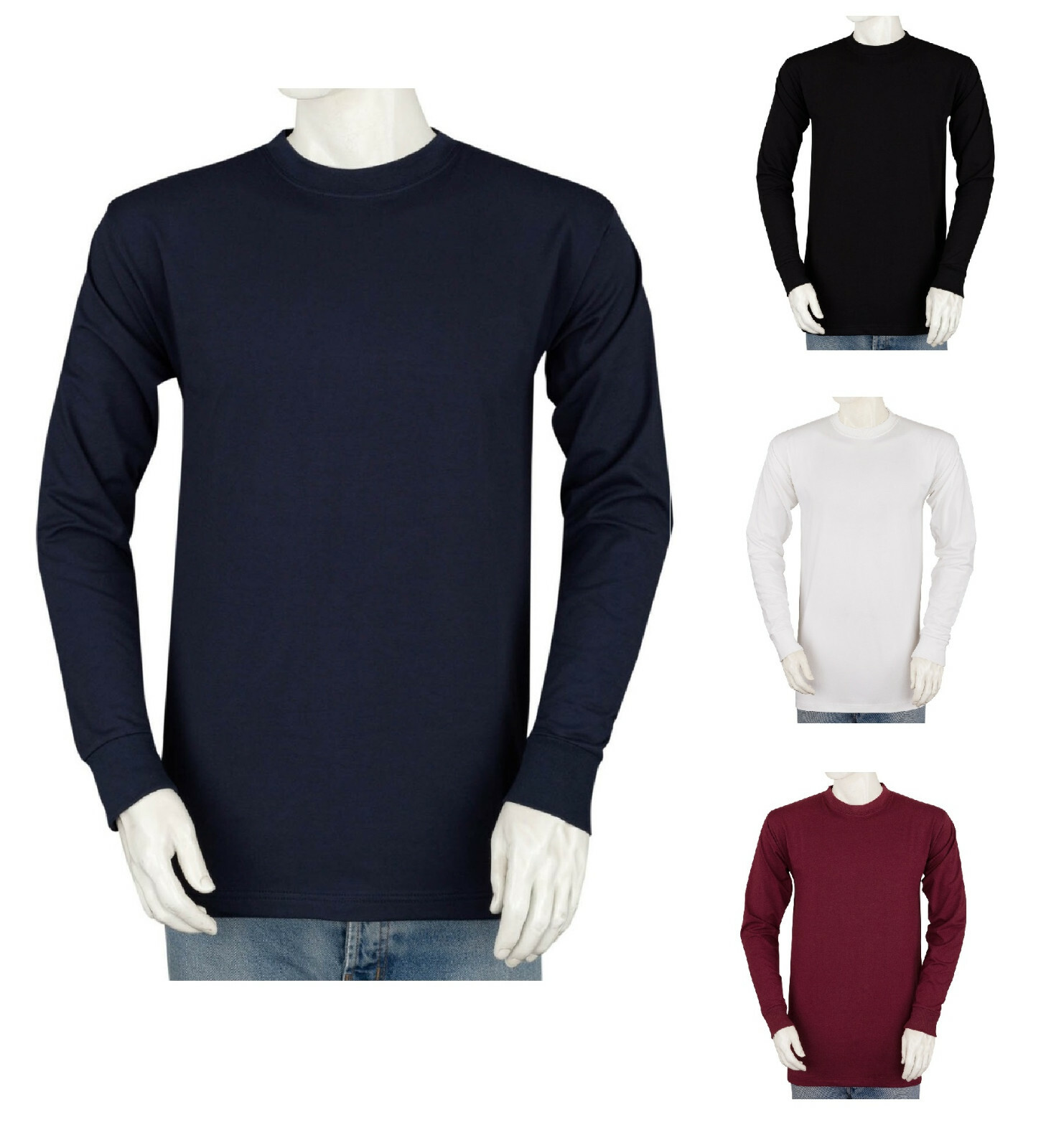 Styllion Big and Tall Mens Shirts – Crew Neck Long Sleeve – Heavy Weight – CLS