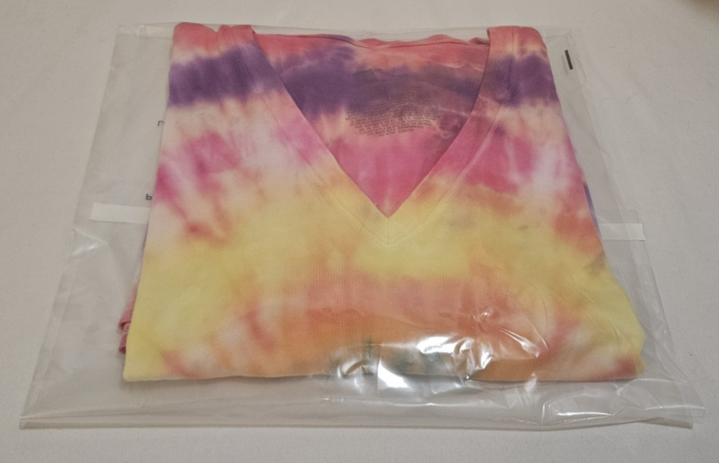 Handmade Tie Dye V‑Neck T‑Shirt Men’s Size M Boho Streetwear Festival Top