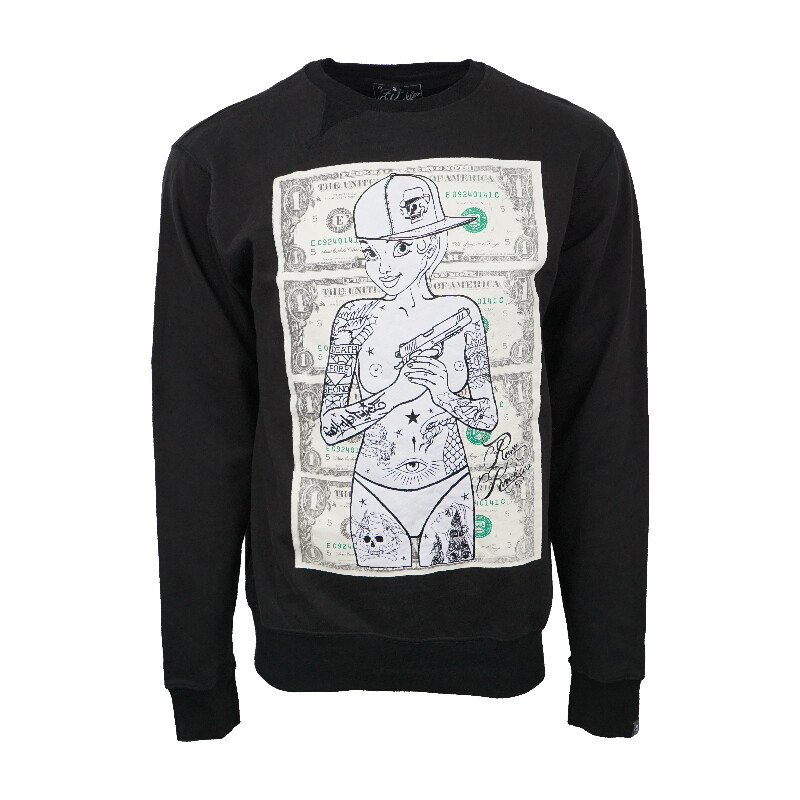RUM KNUCKLES DIRTY CASH MENS BLACK PULLOVER