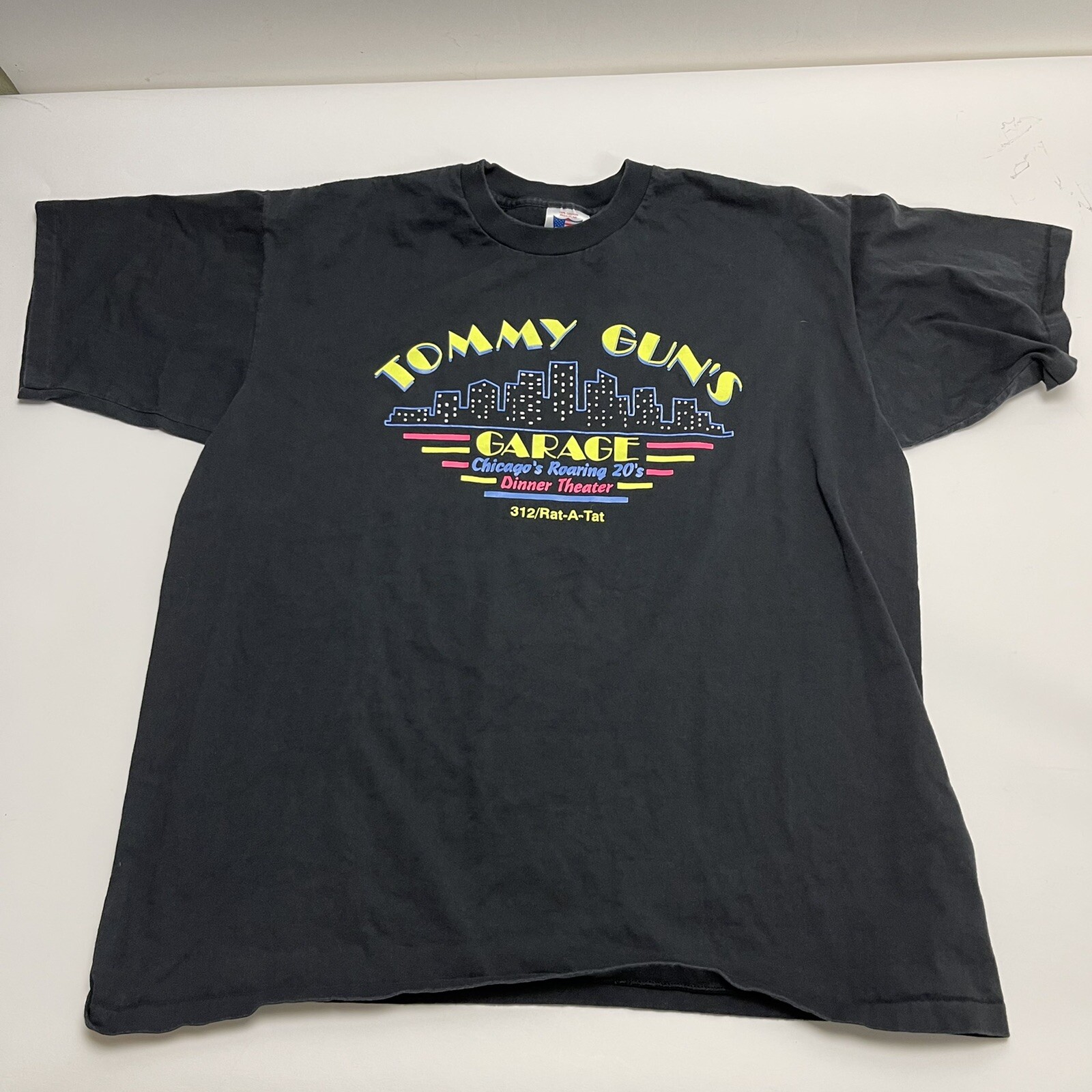 Vintage Tommy Guns Garage 20’s Dinner Theater Las Vegas Black T Shirt Mens XL