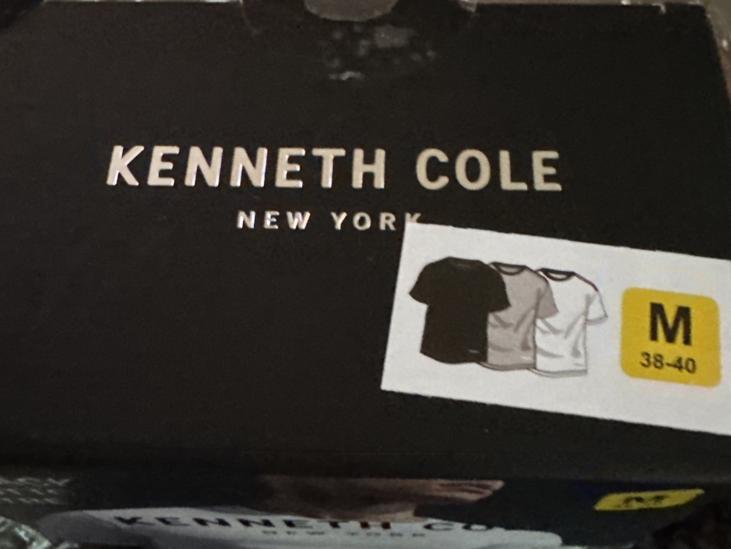 Kenneth Cole 3 Pack Cotton Stretch Gray Black White Crewneck T-Shirts Sz Medium