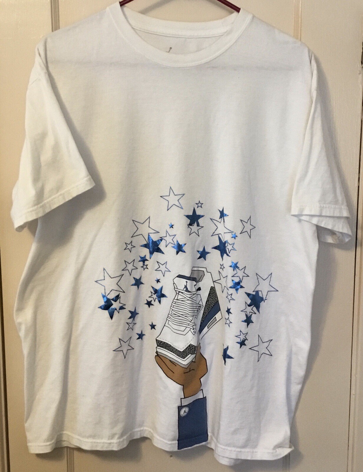 Air Jordan Men Shirt XL White Sneaker Shoe Graphic Tee “3rd Times A Charm”