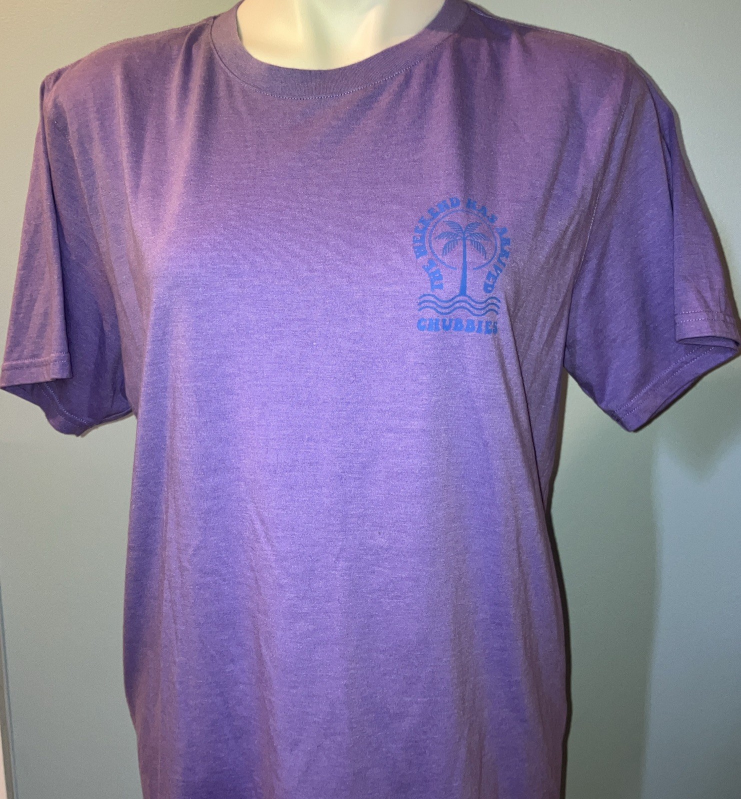 Chubbies T Shirt Weekend Has Arrived Purple The Relaxer Short Sleeve Mens L