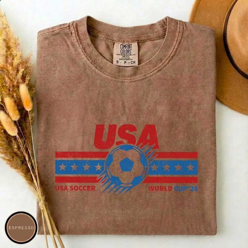 Vintage USA Soccer World 26 T-Shirt, USA Football Fan Shirt