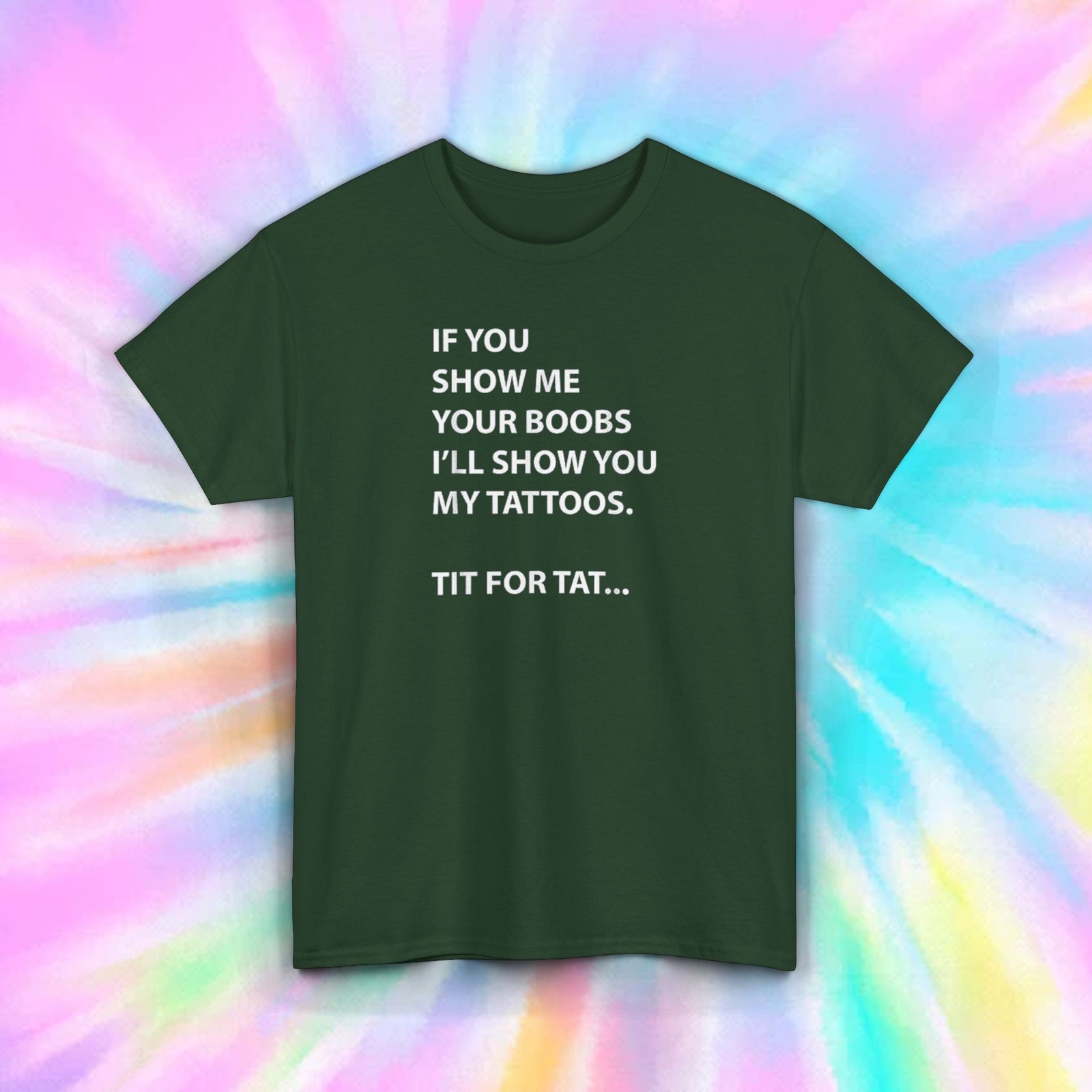 Tattoo Humor Shirt Tit for Tat Funny Sarcastic Adult Gift Tee S-5XL