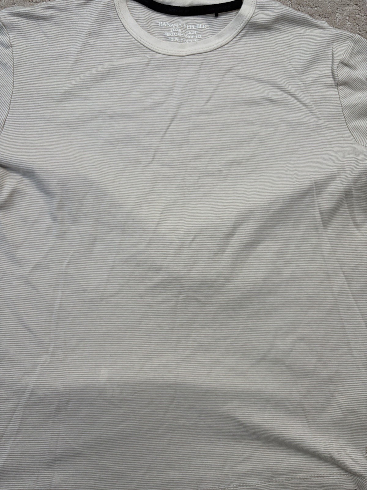 Banana Republic Striped Beige T Shirt Men’s Size M