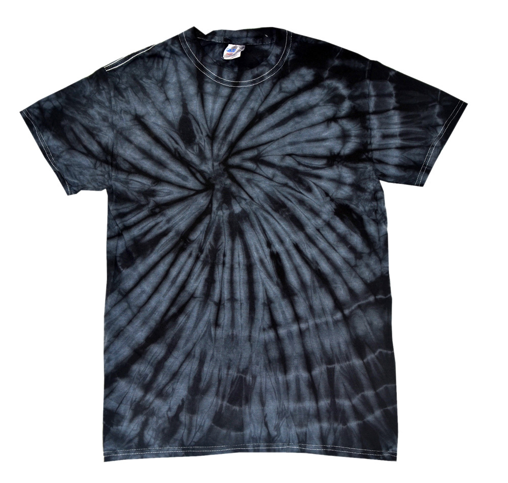 Black Tie Dye T-Shirts Adult & Kids S M L XL 2XL 3XL 4XL 5XL Cotton Colortone