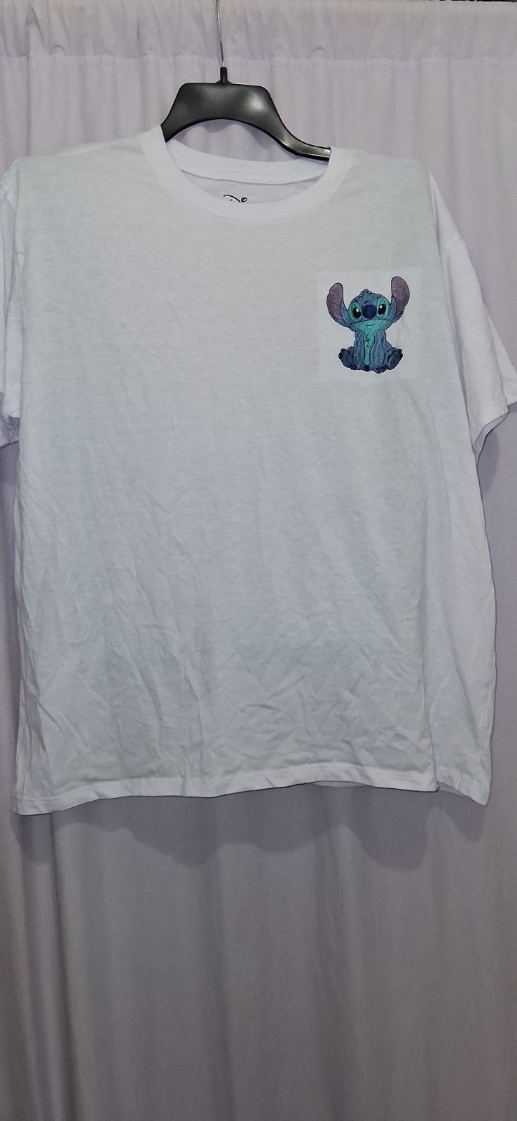 Stitch Disney Embroidered T Shirt White Size XXL