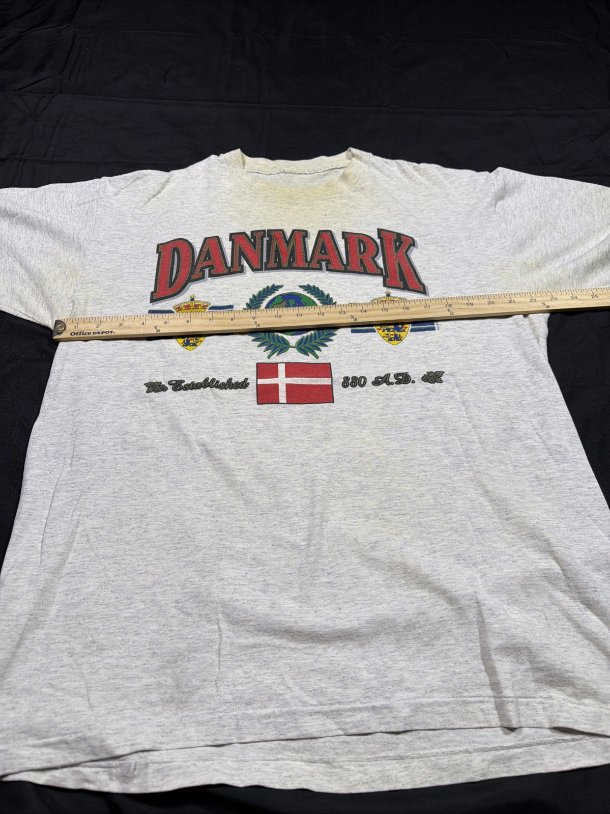 Danmark Established 880A.D. Gray T Shirt Short Sleeve