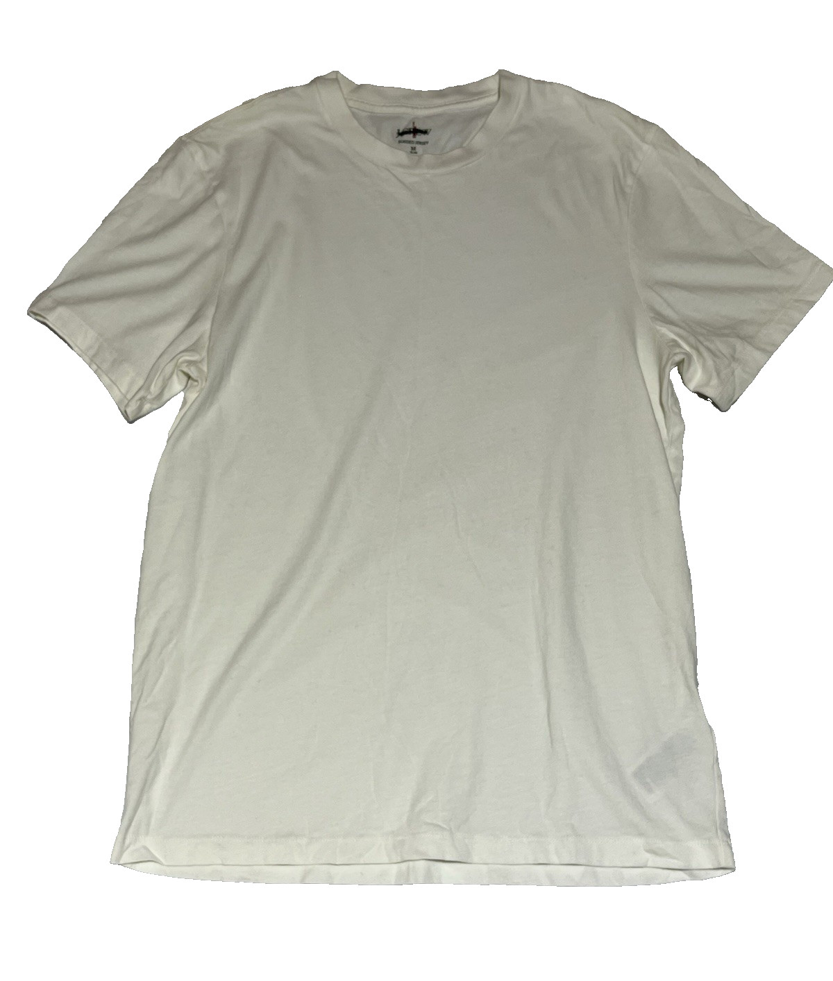 J Crew Slim Sueded Cotton T Shirt Mens Medium Ivory Short Sleeve Crewneck Tee