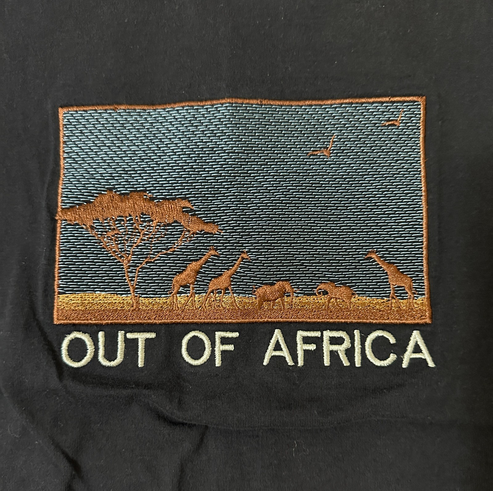 Out Of Africa Punch Mens T-Shirt 100% Cotton Made in Kenya Size M Black