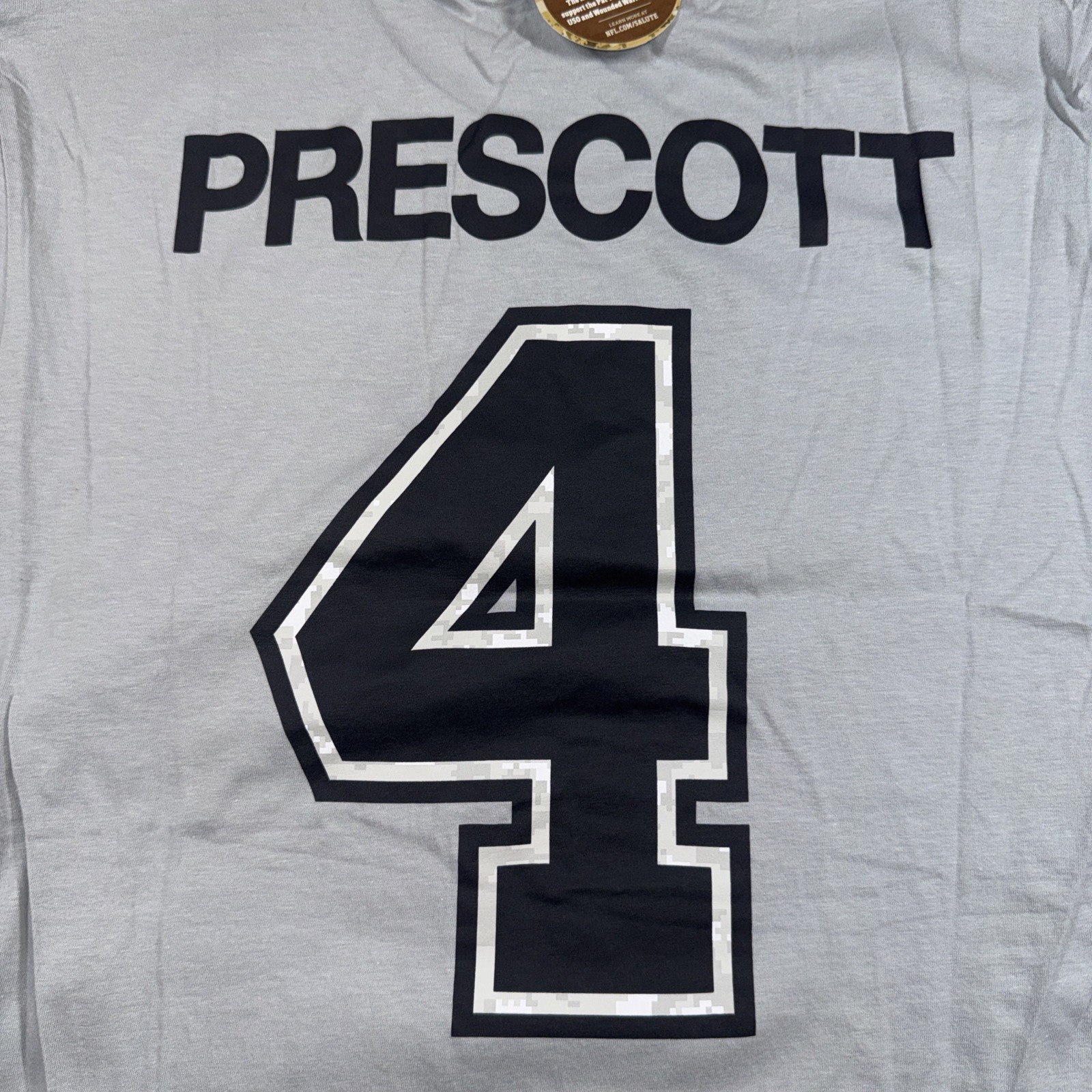 Nike Dallas Cowboys Dak Prescott Mens XL Grey Salute to Service T-Shirt