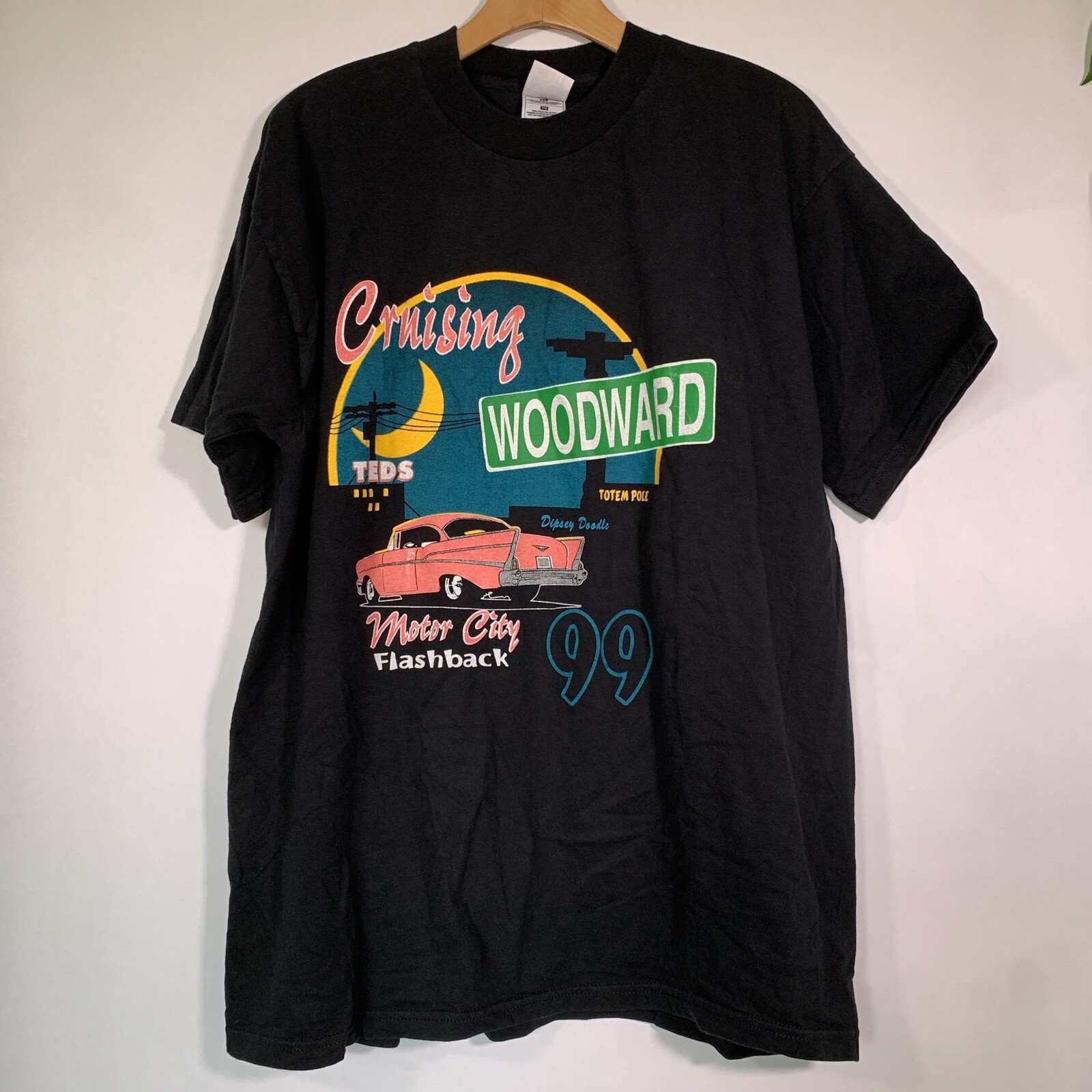 Woodward Dream Cruise 1999 Motor City Flashback Graphic T Shirt Sz XL