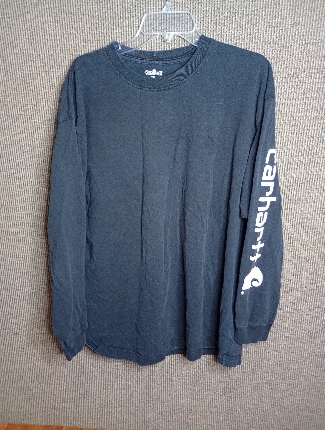 Carhartt Mens Shirt Graphic Spellout Long Sleeve TK0231-M Black Loose Fit Sz XL