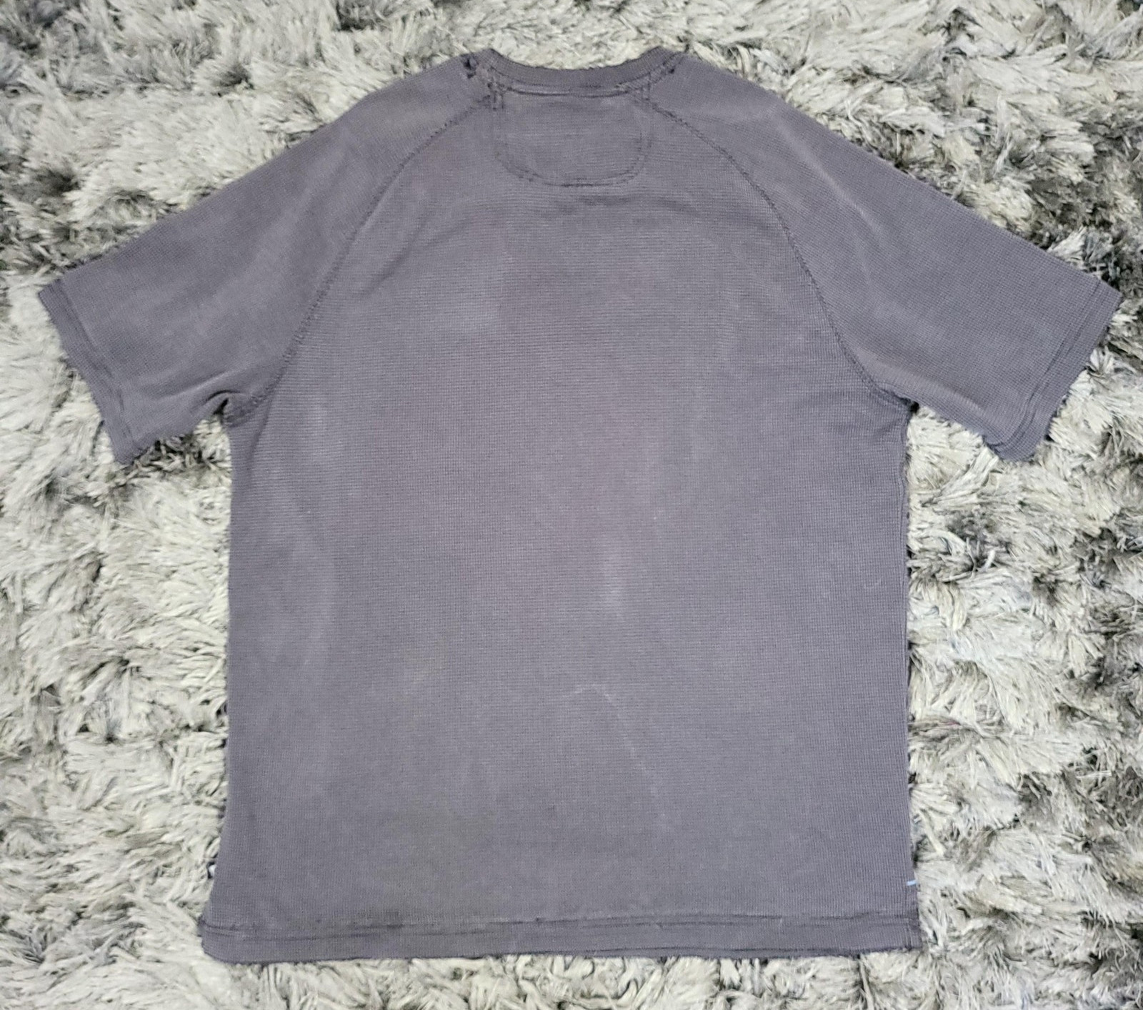 Tommy Bahama Shirt Mens Medium Gray Check Tee Modal Blend Soft Lightweight Flaw