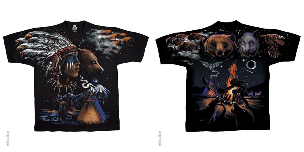 INDIAN BEAR-NATURE-SPIRIT-NATIVE-2 SIDED T-SHIRT L-XL-XXL Mystical
