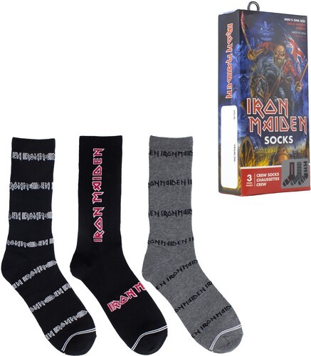 Iron Maiden – Perri’s – Iron Maiden – Crew Socks (Assorted Styles 3 Pack Gift Bo