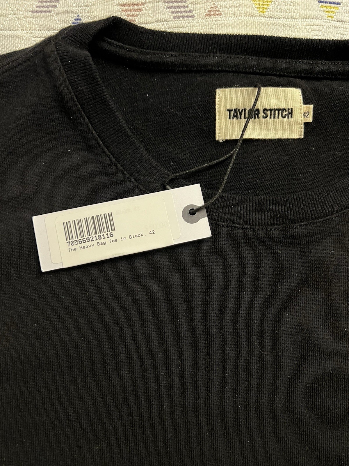 Taylor Stitch Men’s Heavy Bag Tee in Black Size L 42
