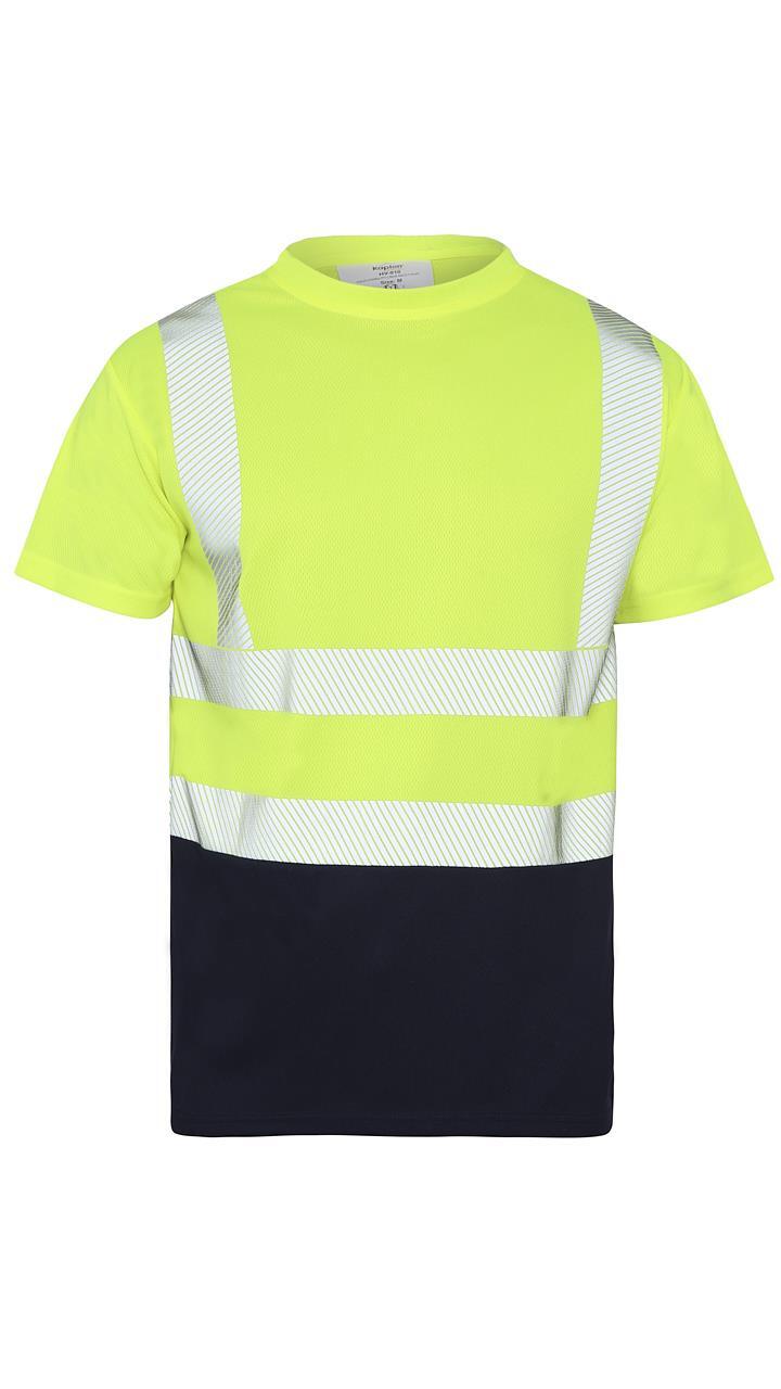 New Mens Hi Vis Viz Visibility Short Sleeve Safety Work Crew Neck Hi Viz T-Shirt
