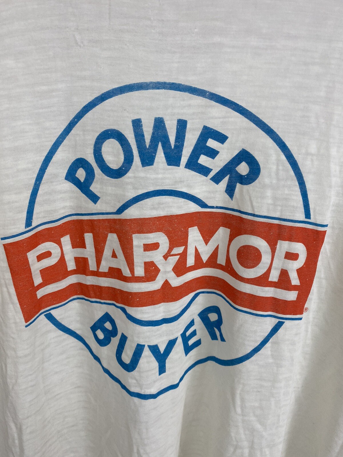 VTG 80S Phar-Mor Power Buyer Burnout Super Paper Thin Single Stitch T-Shirt L