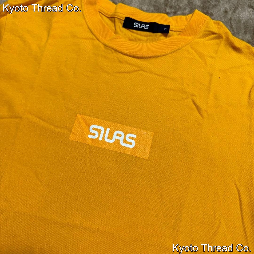 SILAS Yellow T-Shirt with Box Logo, Short-Sleeve, S Size