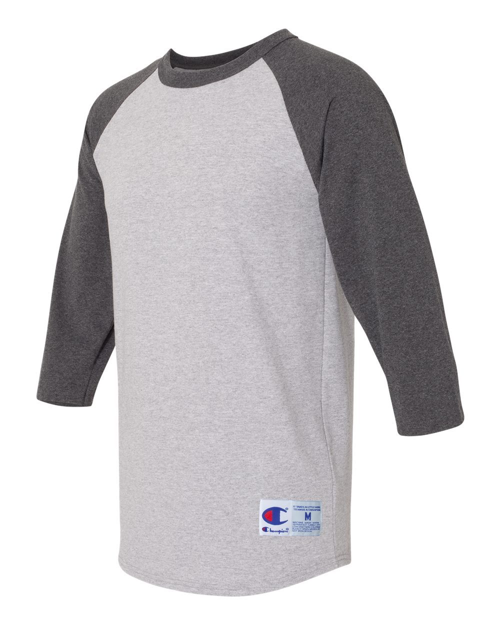 Champion Mens NEW Size S-3XL Tagless Tee ¾ Sleeve Baseball Raglan T-Shirt T137