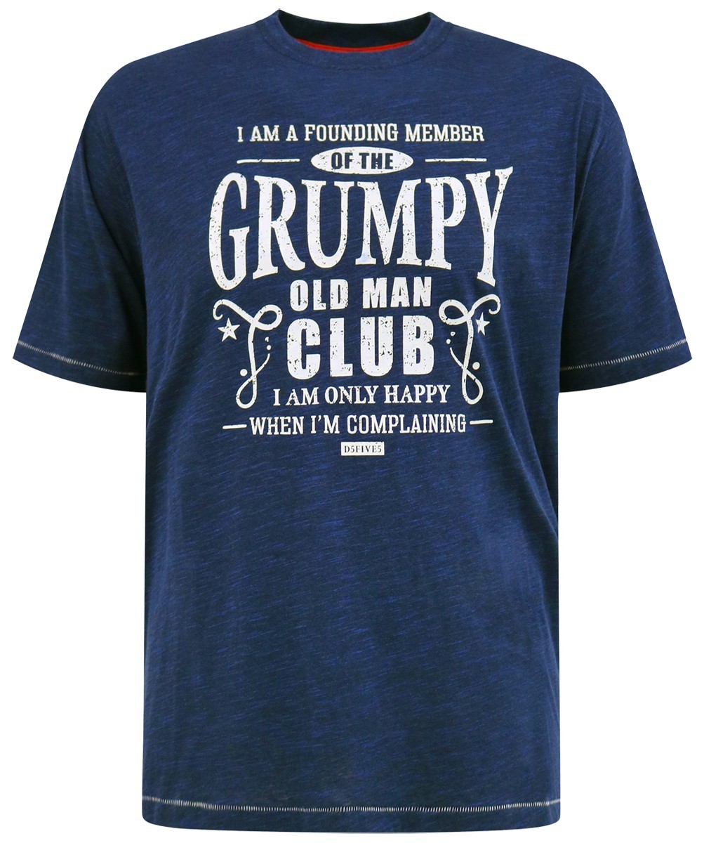 D555 GRUMPY OLD MAN CLUB T SHIRT – KHAKI BIG SIZE 2XL 3XL 4XL 5XL 6XL