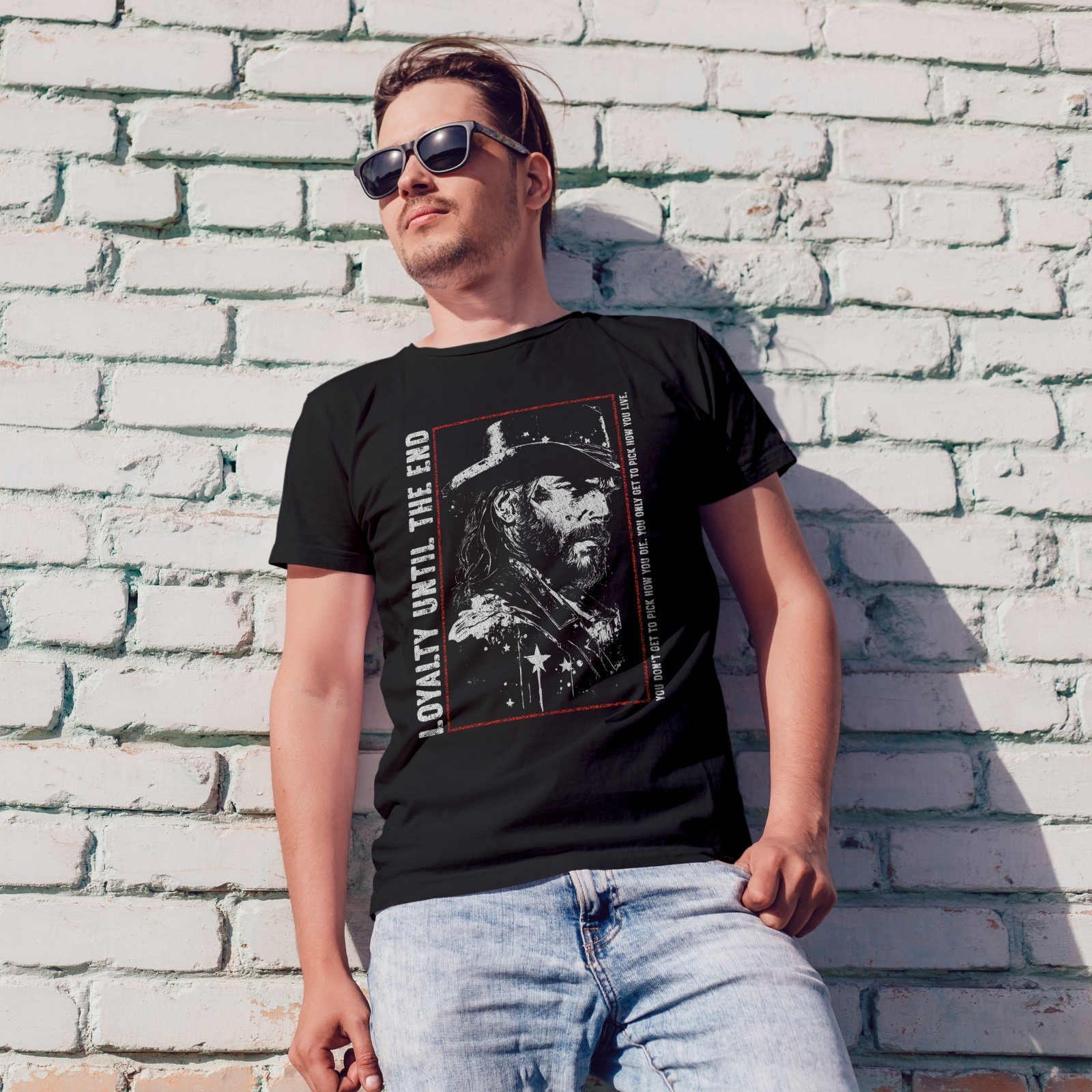Western Gunslinger Style Unisex Tee, RDR 2, Outlaw Cowboy Graphic T-Shirt