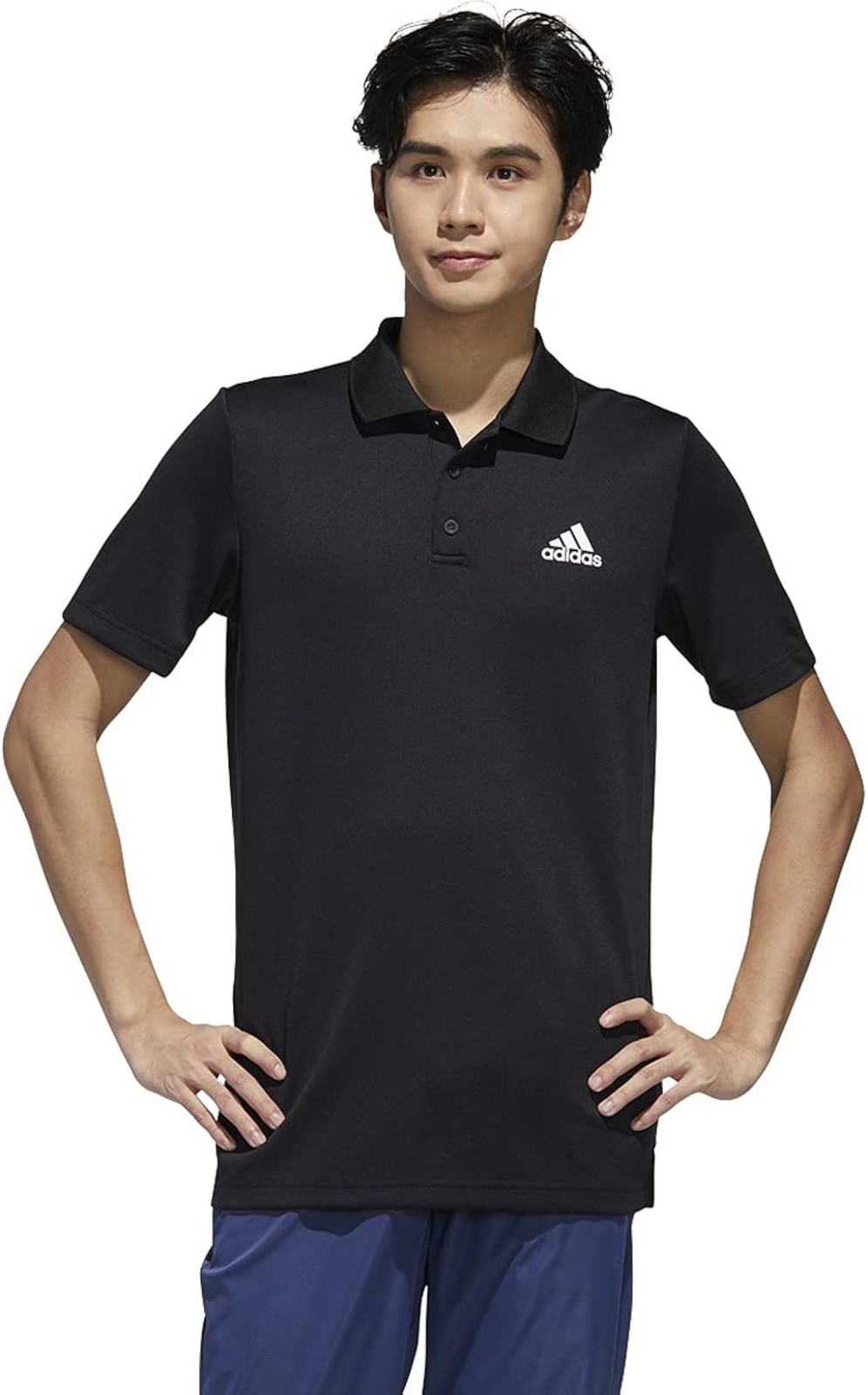 adidas Men’s Designed to Move 3-Stripes Polo Shirt, Pulse Lime – Black/White – S