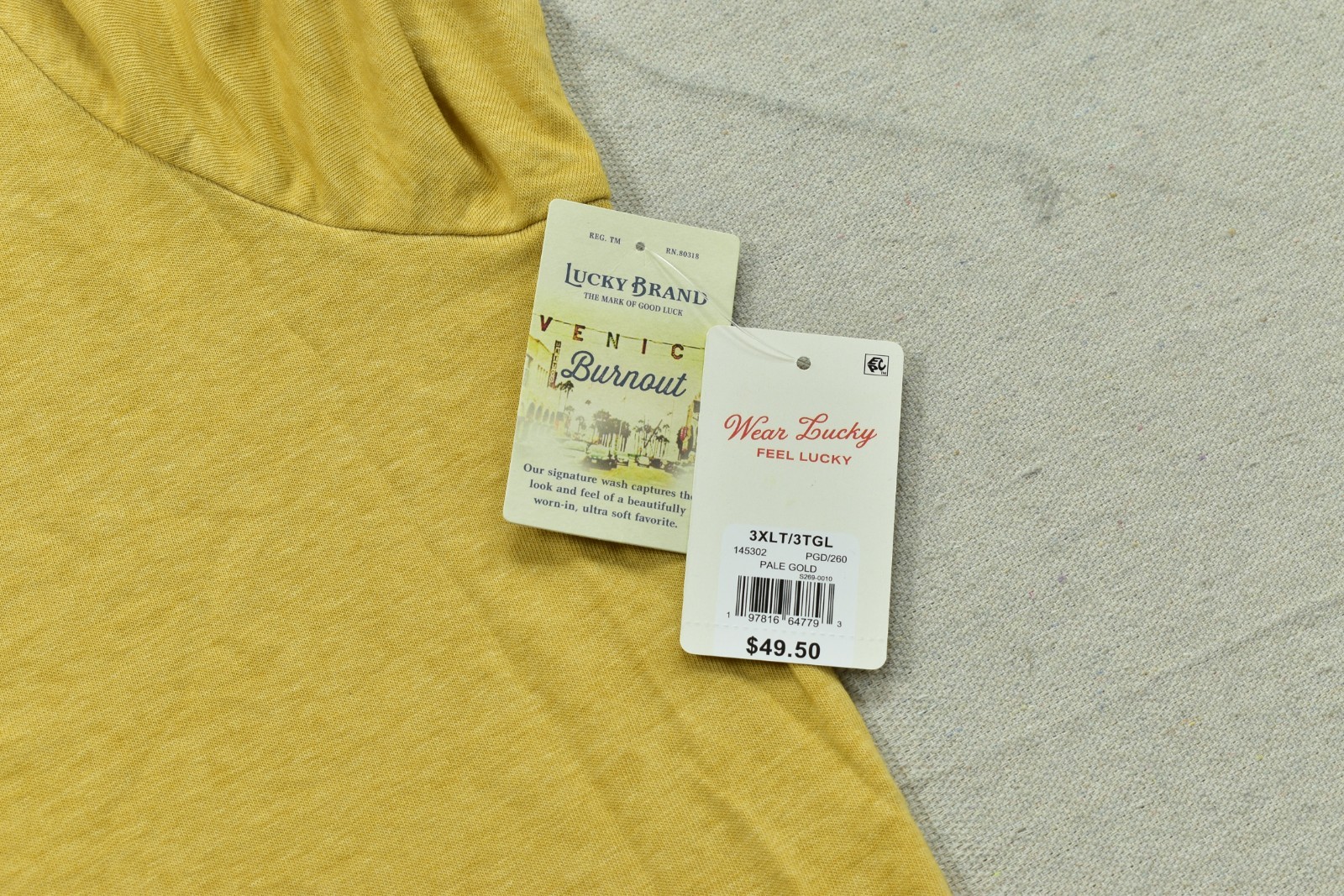 Lucky Brand Men’s Modelo Luchador Yellow Short Sleeve Crew Neck Size 3XLT NEW