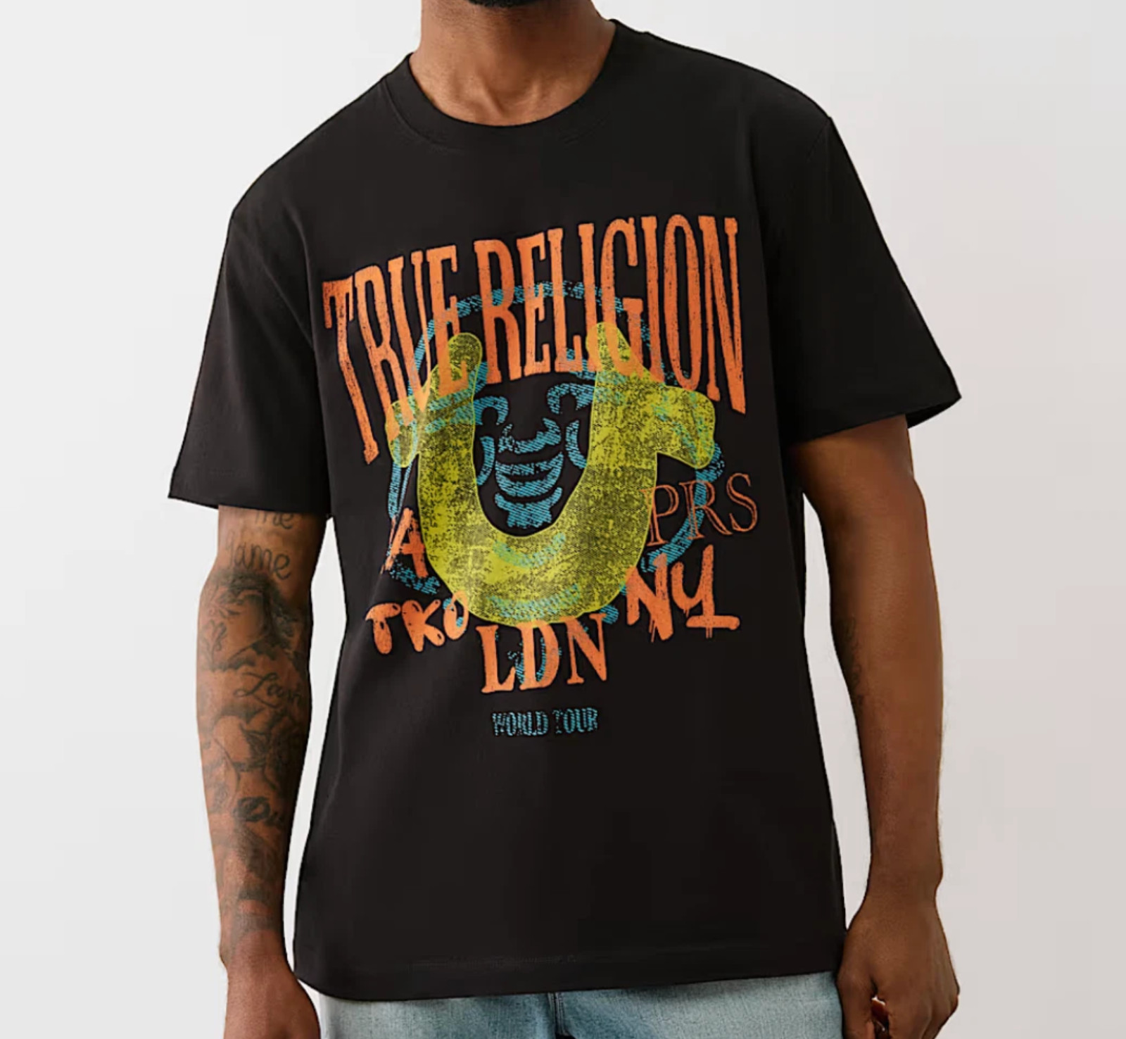 NWT 🔥 $62 Value TRUE RELIGION BUDDHA FACE HORSESHOE Designer T-shirt size:M