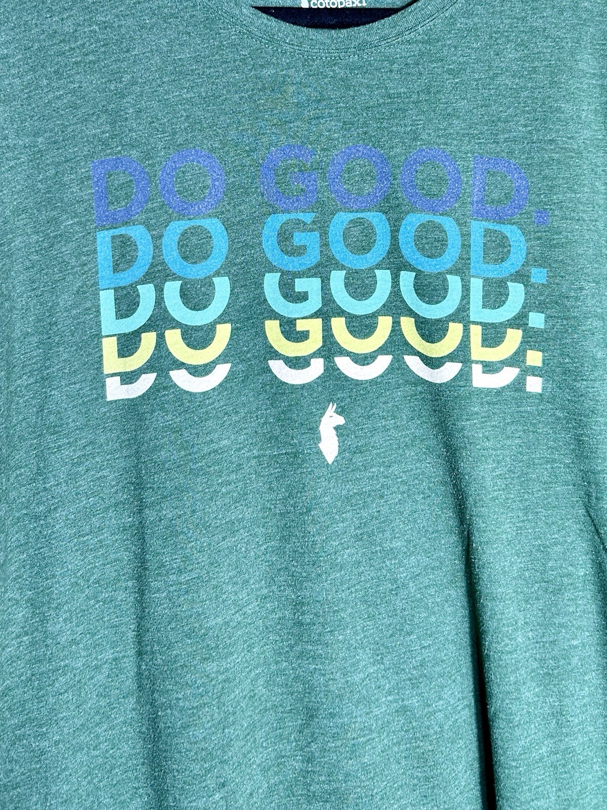 Cotopaxi Men’s XXL Short Sleeve T-Shirt Do Good Graphic Green Organic Cotton