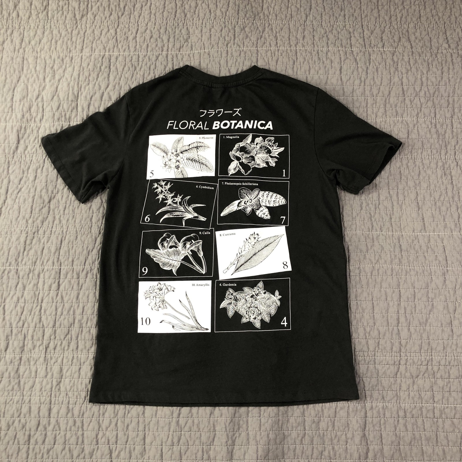 Recycled Threads Shirt Men Small Gray Floral Botanica Embroidered Graphic Tee