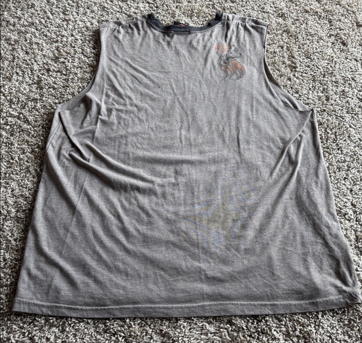 Harley-Davidson Vintage Screamin Eagle Men’s Cuff Off Grey Shirt Size XL