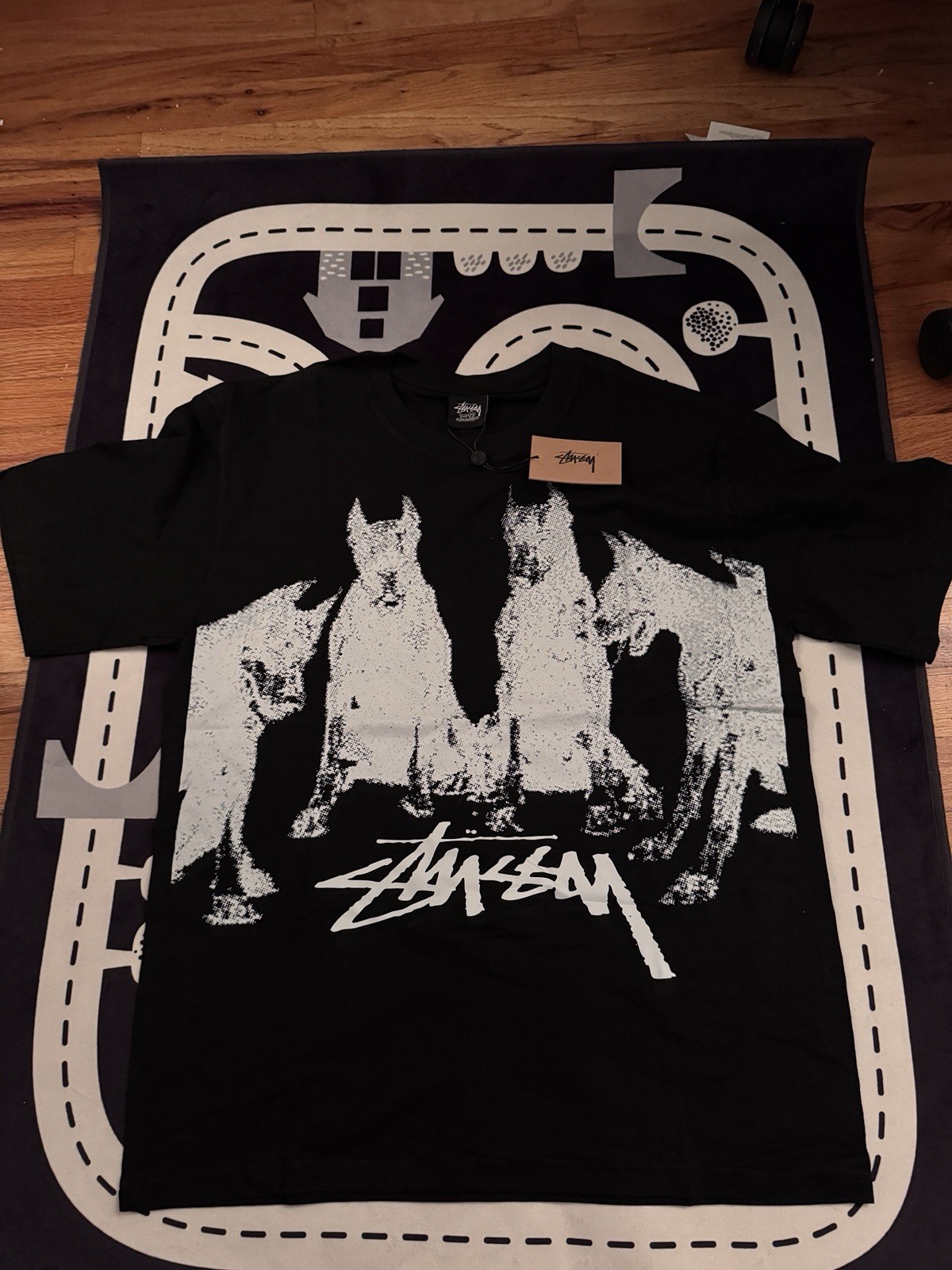 Stussy Black Doberman T-Shirt Size M,L,XL