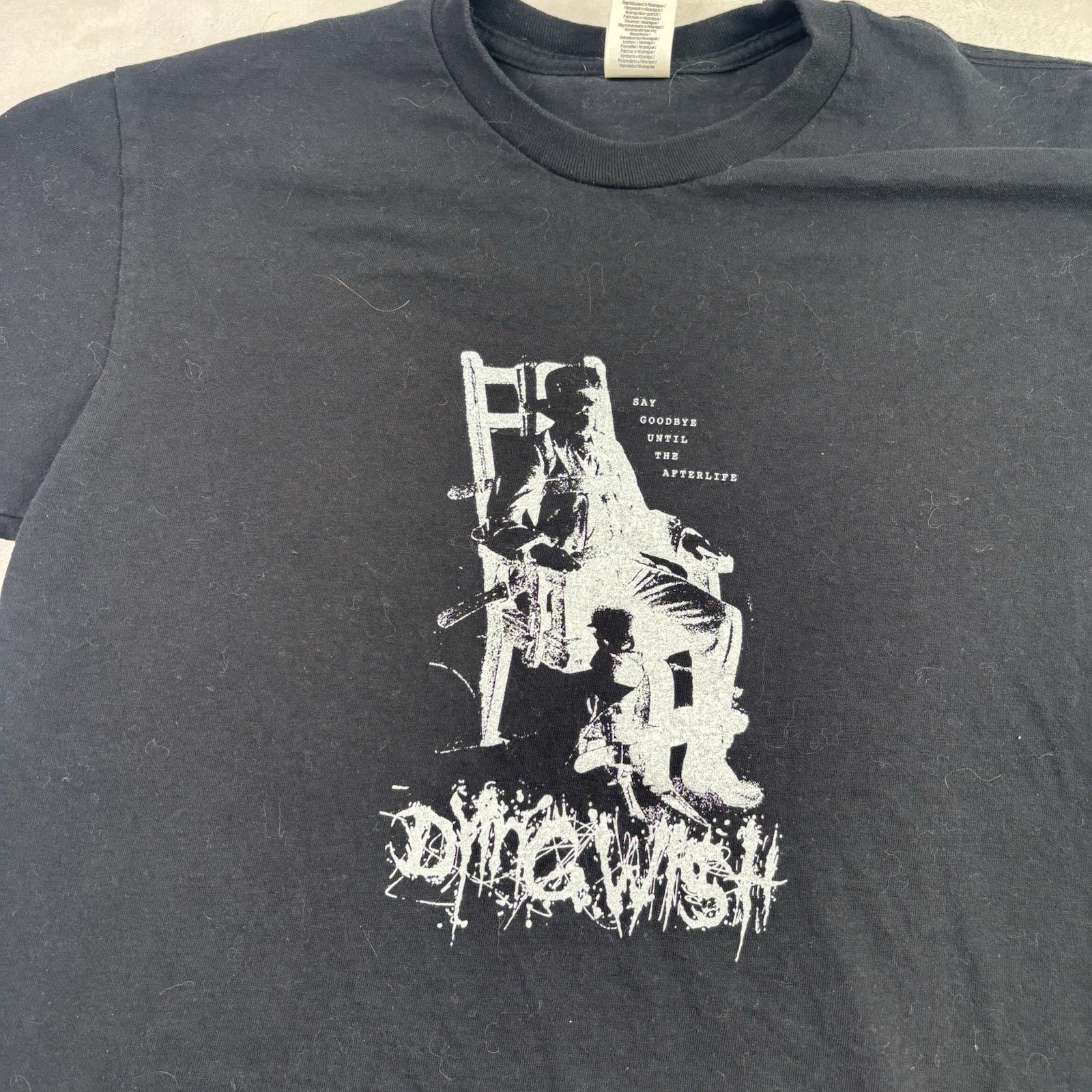 Dying Wish Say Goodbye Until The Afterlife Black SS Band Graphic Shirt Men’s Med