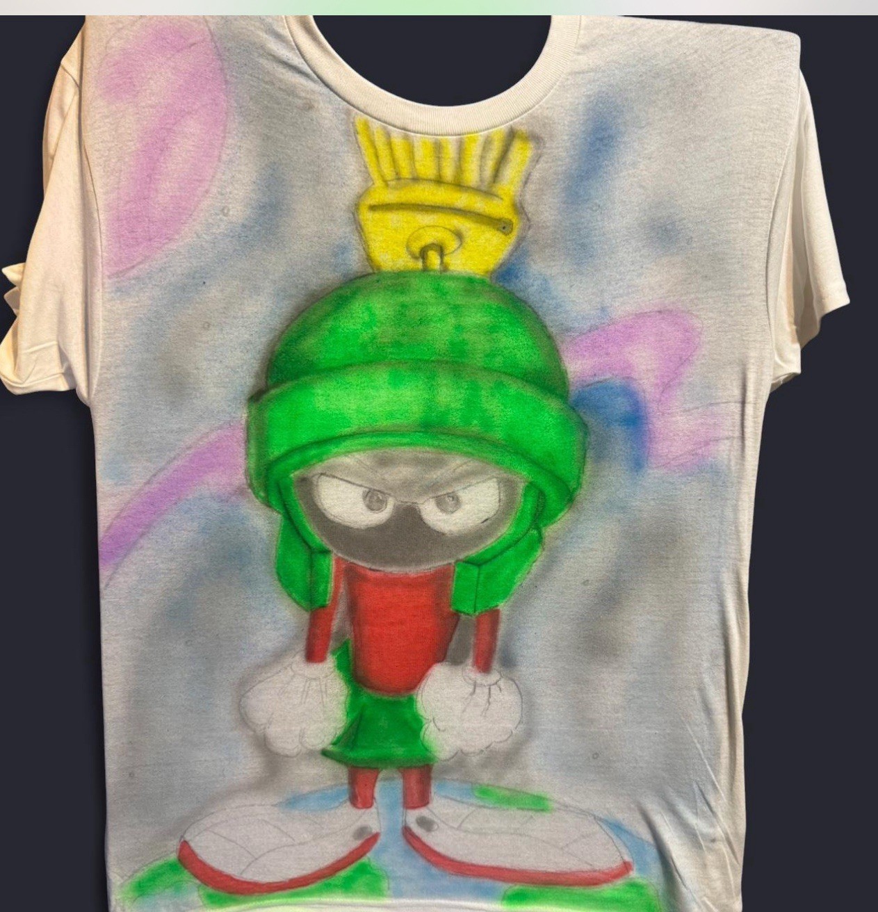 Custom Airbrushed Marvin the Martian T-Shirt – Hand-Painted size