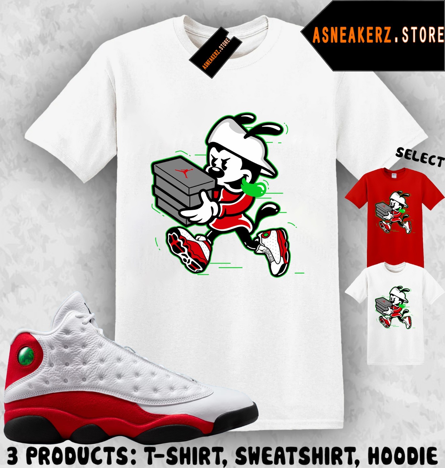 Tee Shirt Matching AJ 13 Chicago 2026 To Match Sneaker Double Up Wakko T-Shirt
