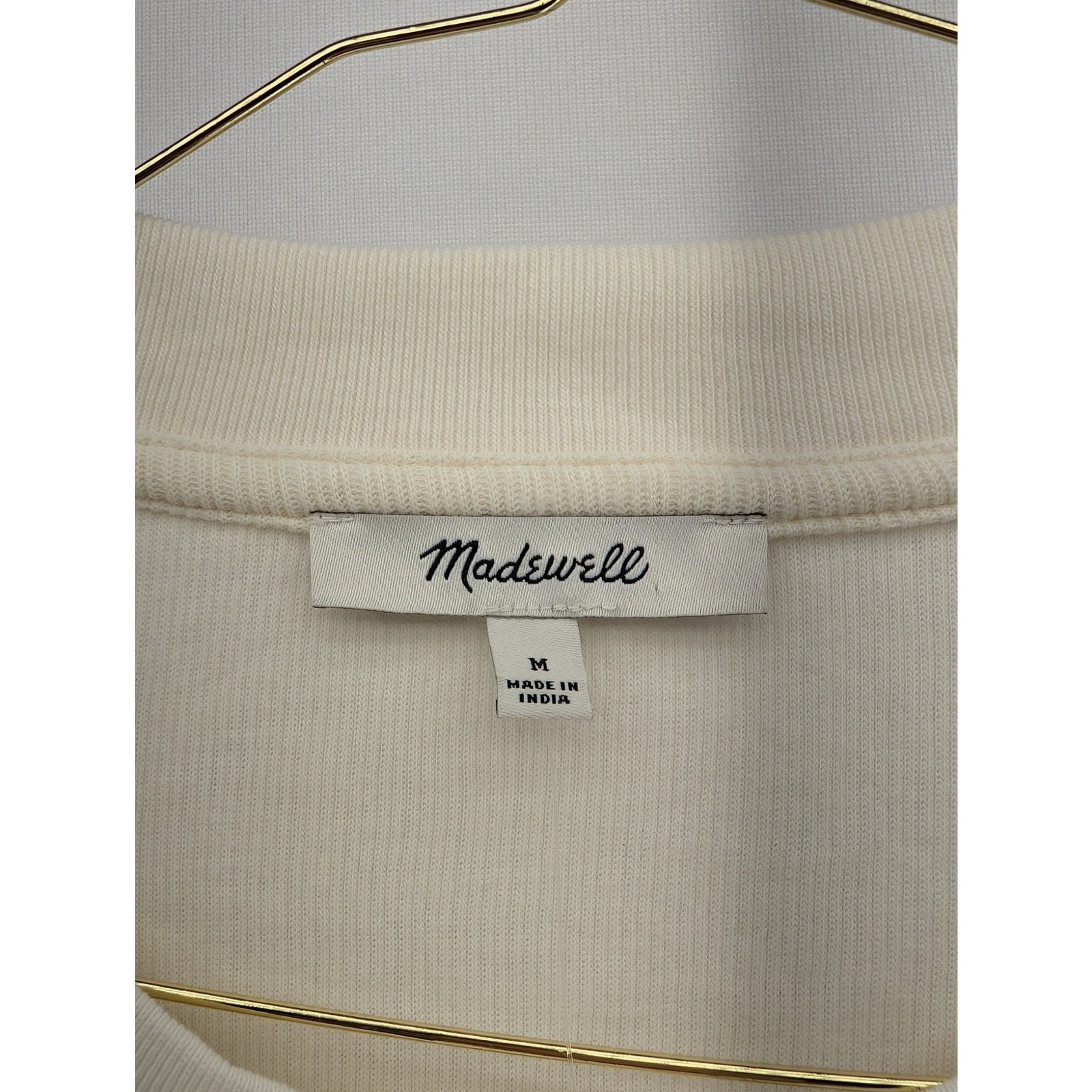NWT Madewell Textured Long-Sleeve Henley Tee in Light House size Medium