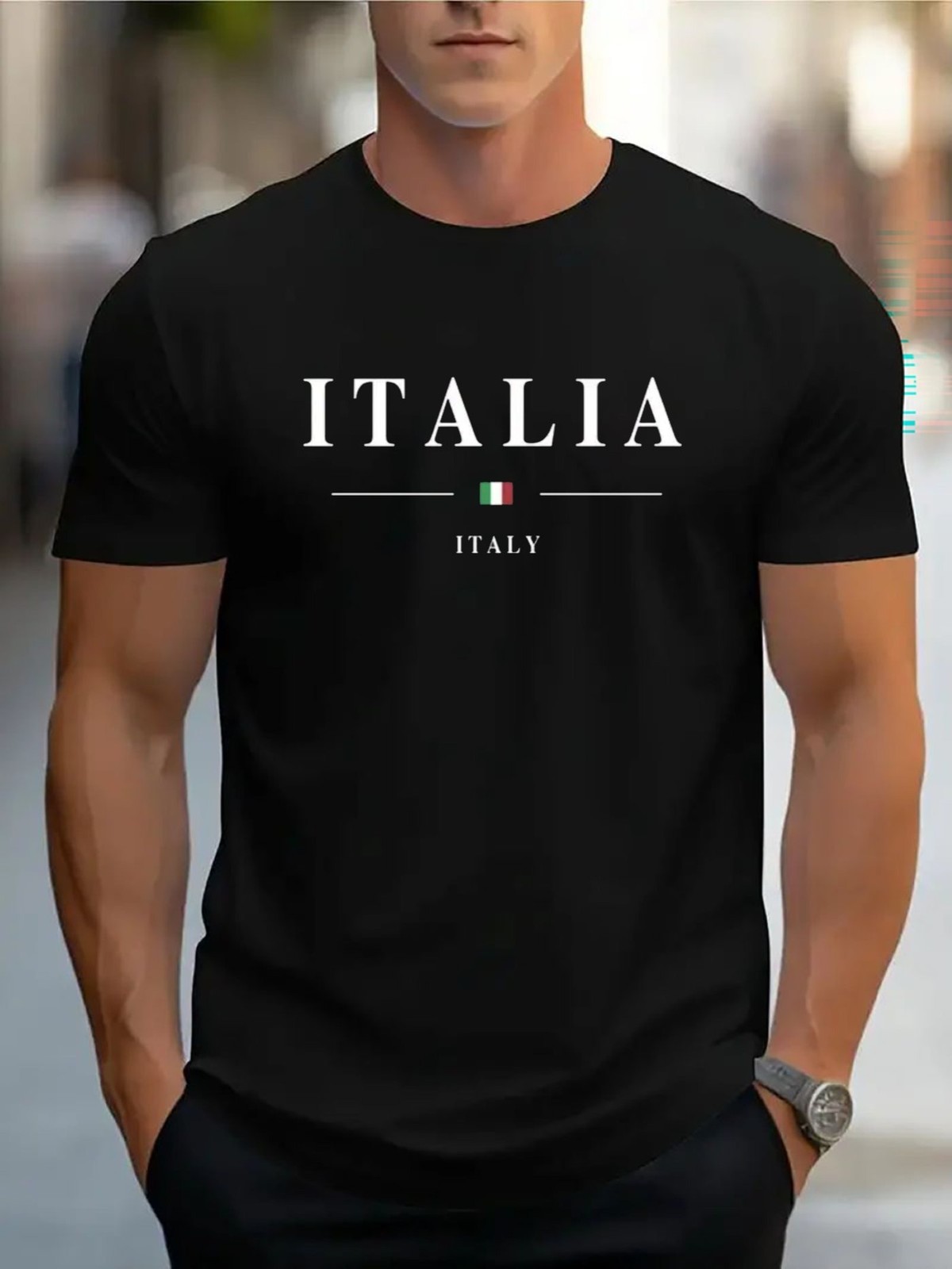 Italia Italy Flag Graphic Tee – Minimalist T-Shirt
