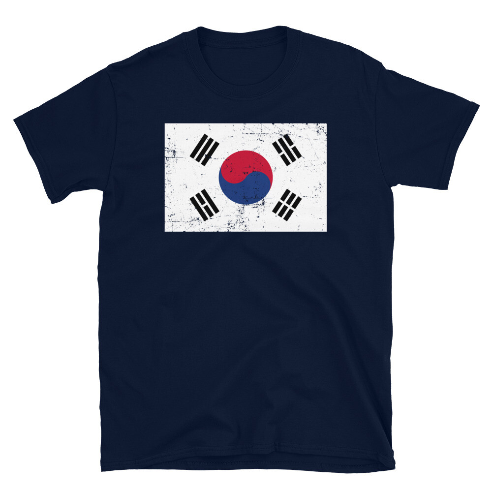 Distressed South Korea Flag Seoul Korean Asia Short-Sleeve Unisex T-Shirt