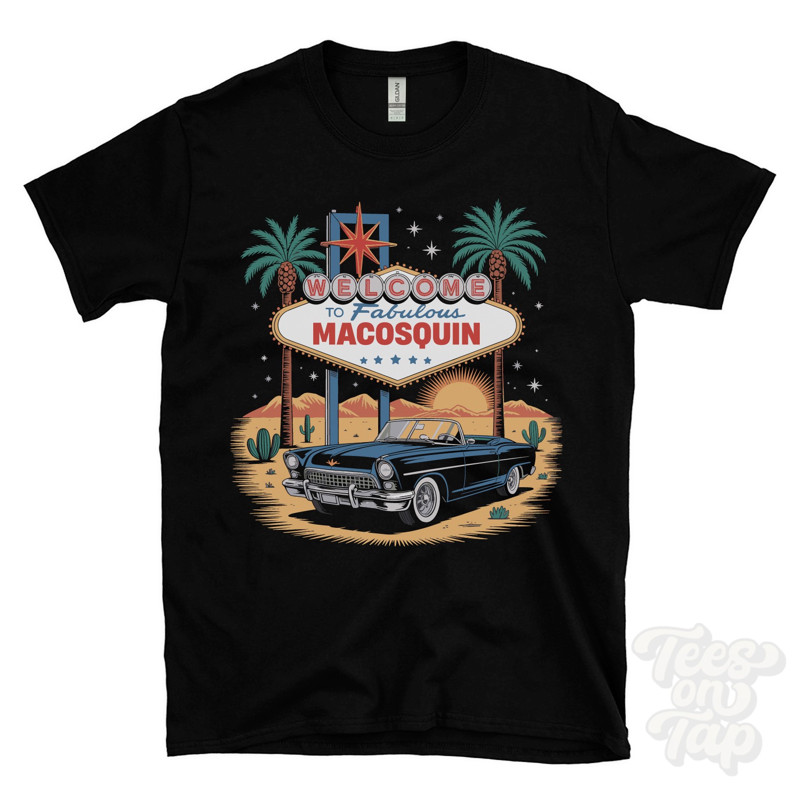 MACOSQUIN LAS VEGAS SIGN PARODY FUNNY T-SHIRT coleraine district northern