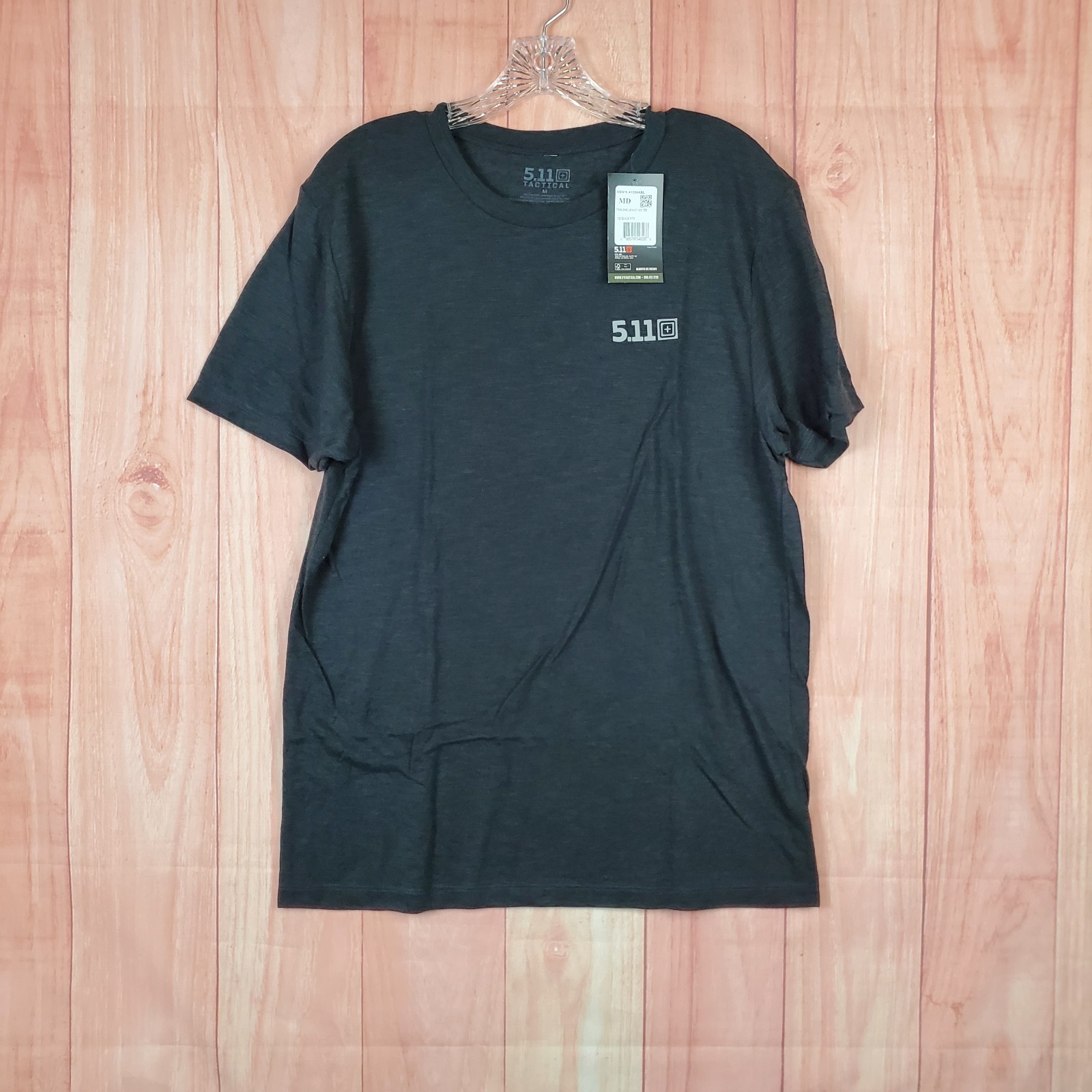 5.11 Tactical Tri Blend Legacy Shirt Mens Medium Heather Black Logo Pullover Tee