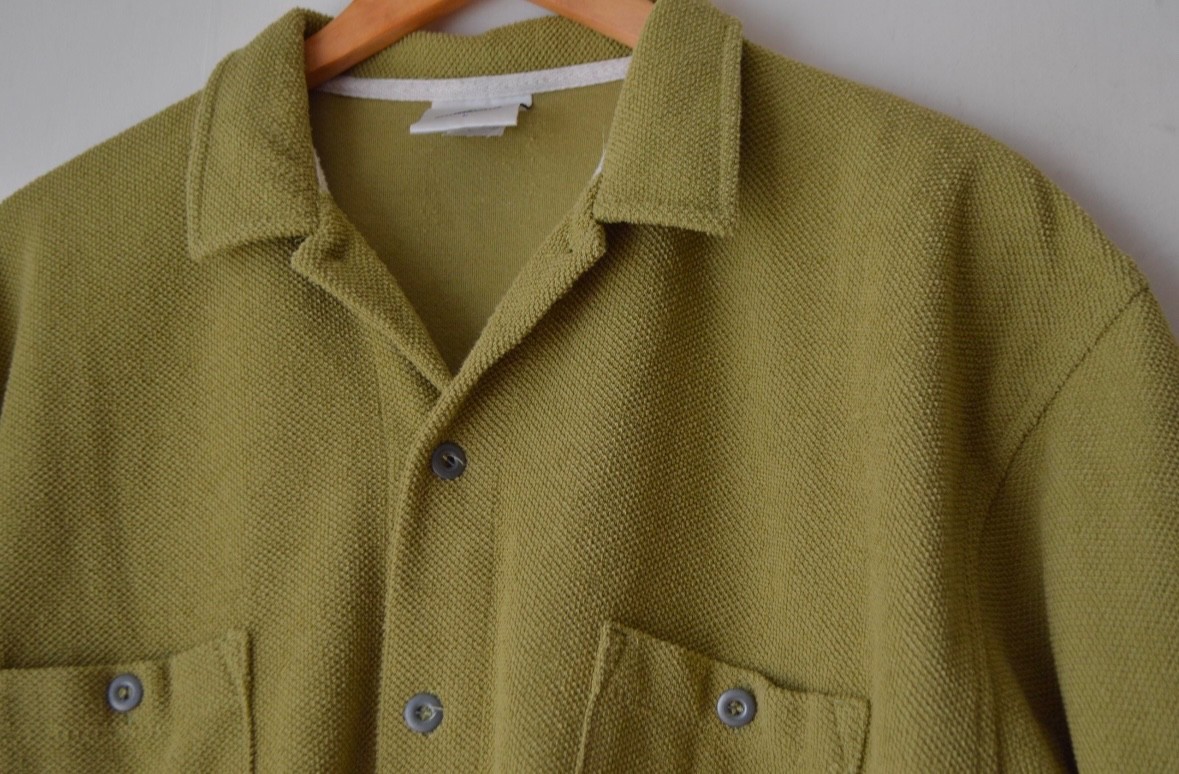 men’s grass green half buttoned henley collared tee t-shirt