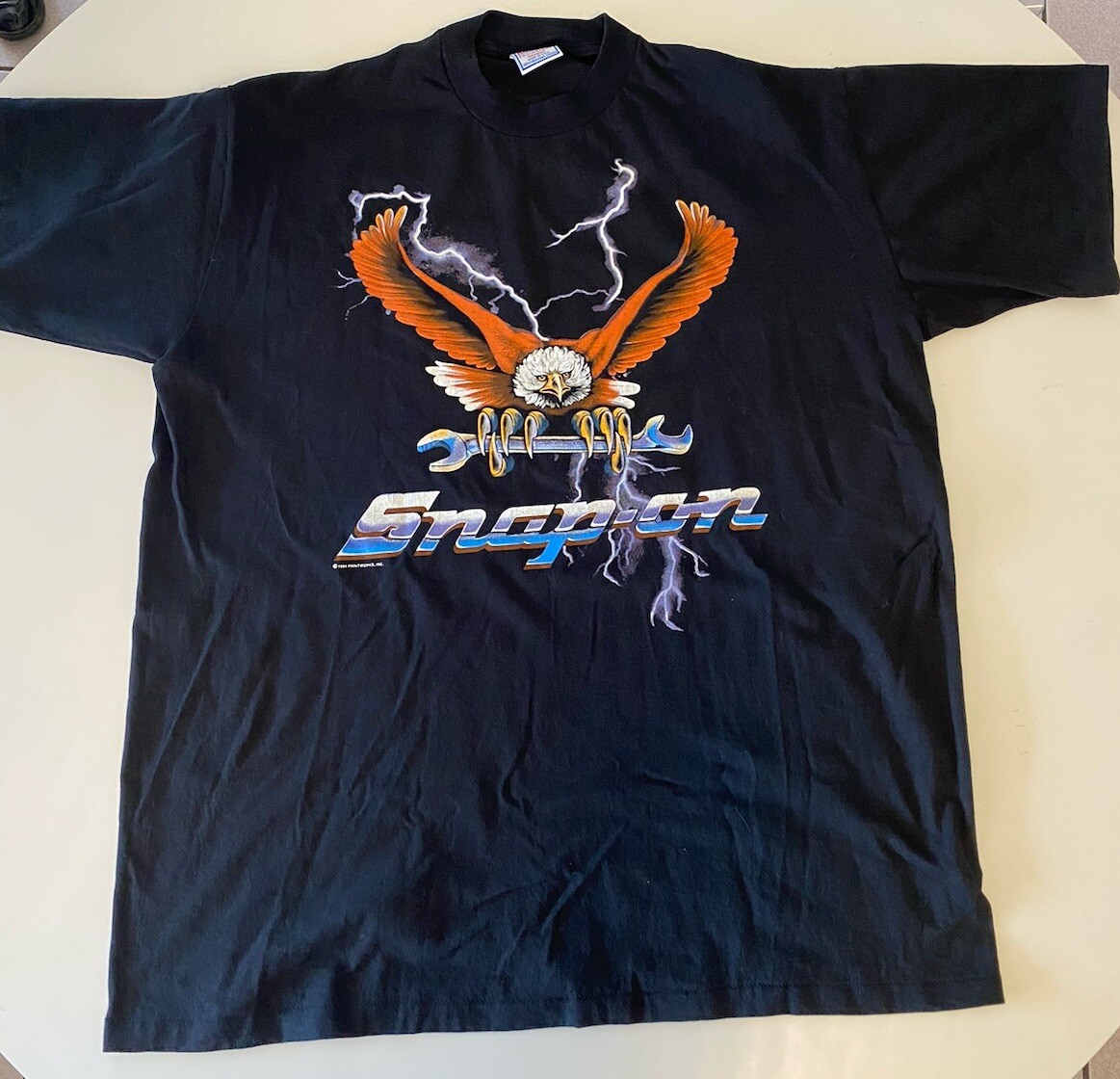 Vintage Snap-on Tools Eagle Shirt 1990s Made In USA Lightning XXL Single Stitch